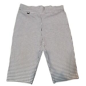 Courtenay Womens Capri Pants Geometric‎ Print White Black Size 16P